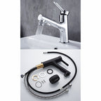 Contemporary sink faucet pull-out basin tap with lever handle