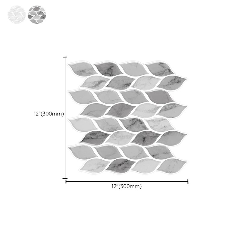 12"x 12" Resin Mosaic Tiles Square Self-Adhesive Tiles for Backsplash & Wall Tile