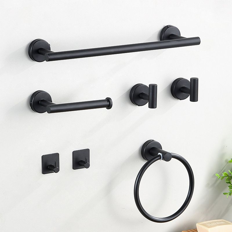 Modern Bathroom Hardware Set in Stainless Steel Brushed Chrome Towel Bar/Ring & Bathrobe Hook