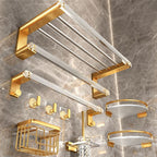 Modern Golden Bathroom Accessories Single Piece or in Set with Bathroom Shelf
