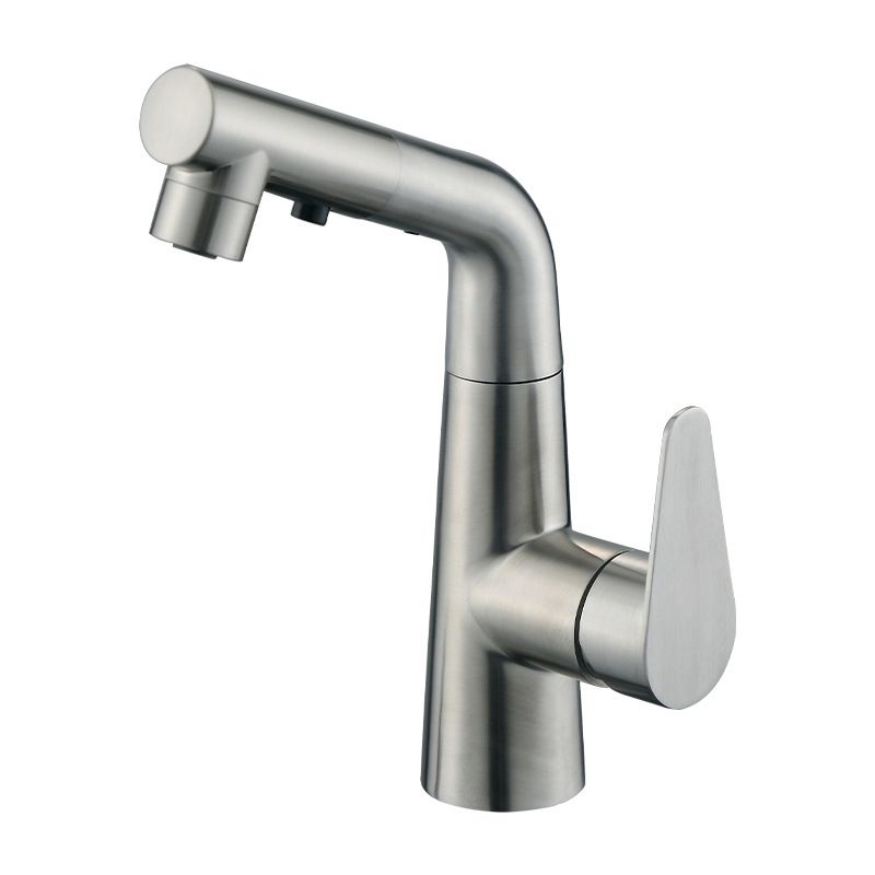 Contemporary Vessel Faucet Pull-Out Faucet with Single Lever Handle