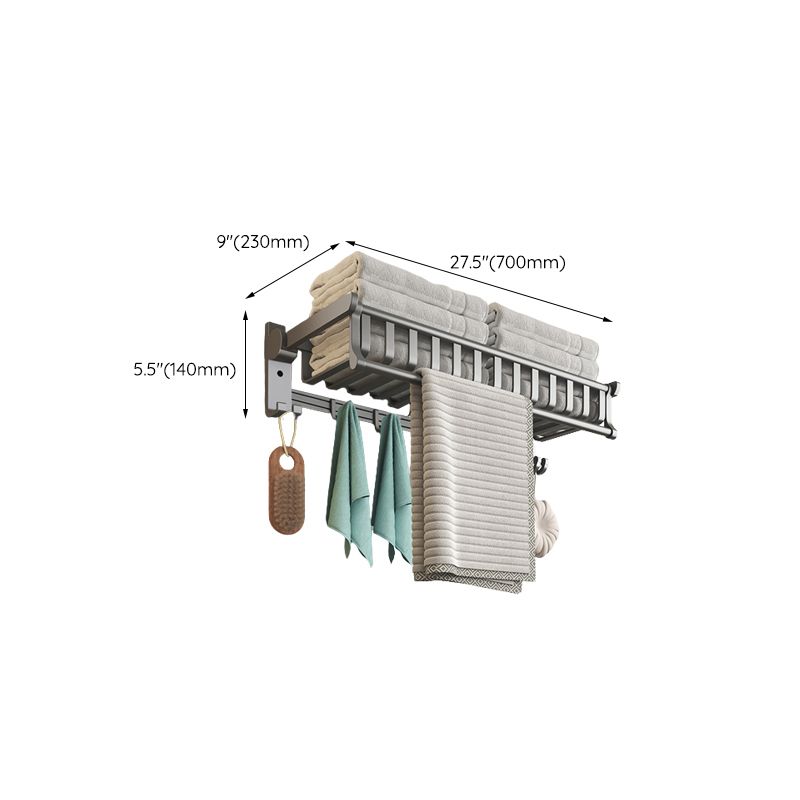 Modern gray aluminum bathroom accessory set