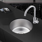 Round Stainless Steel Sink Built-in Sink with Basket Strainer