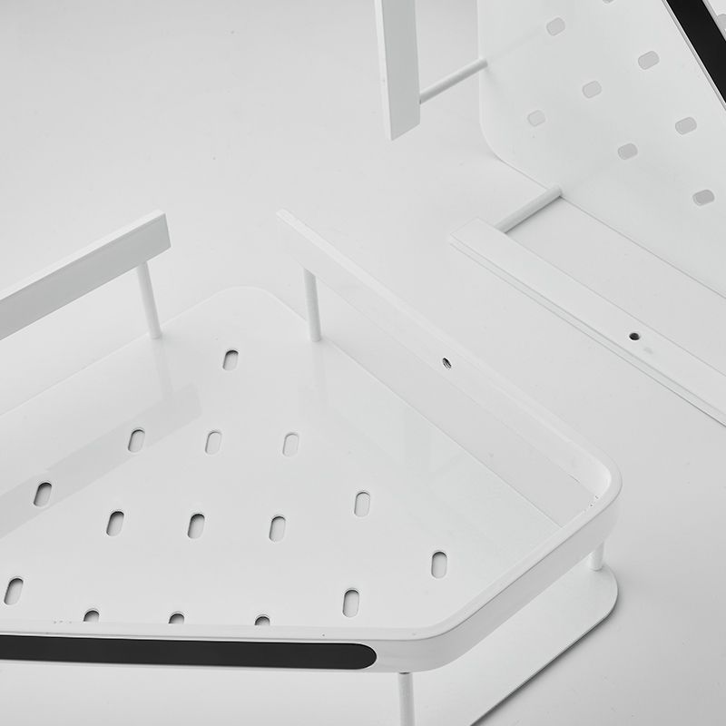 Matt white 3-piece modern bathroom accessory set, bathroom shelf