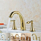 Copper Deck-Mounted Roman Bathtub Faucet Low Arc Roman Bathtub Faucet Set