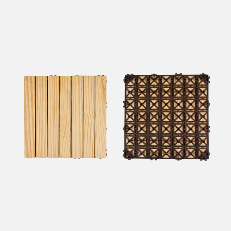 7-Slat Square Wood Terrace Tiles Laying Pattern Outdoor Terrace Tiles