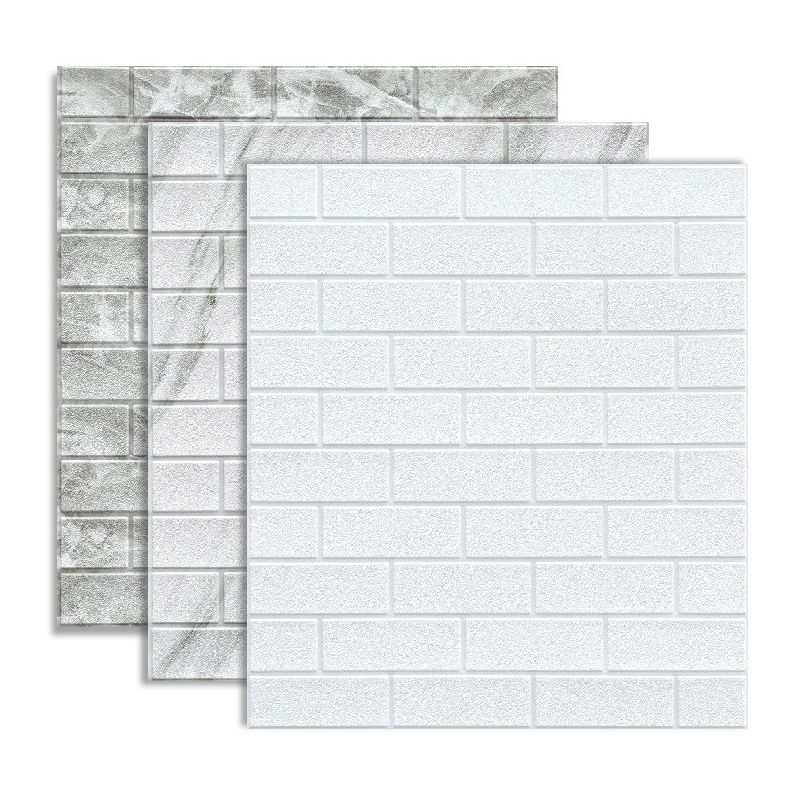 Industrial Wall Panel, 3D Brick Bathroom Wall Panels Set of 2