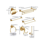 Traditional Golden Bath Accessory Set Copper Bathroom Accessory Kit