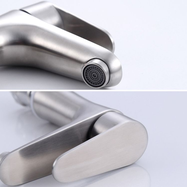 Modern Basin Tap Monochrome Center Mount Low Arc Faucet for Bathroom