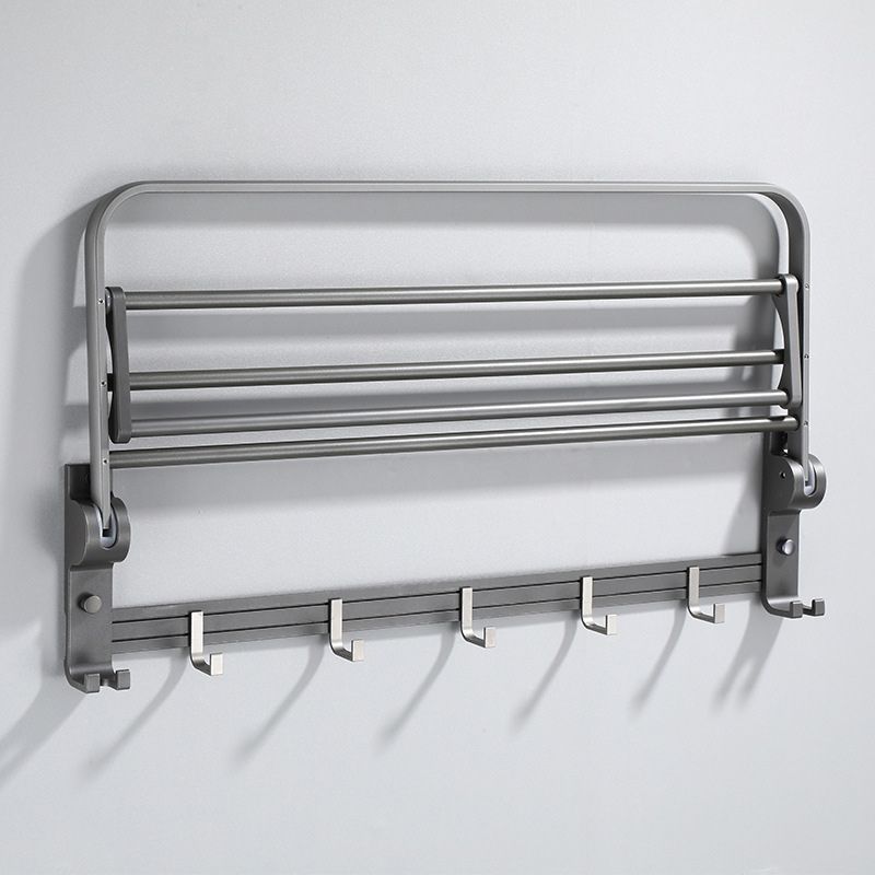 Contemporary Gray Bathroom Hardware Set Bathroom Shelf/Towel Bar Including Bathroom Set