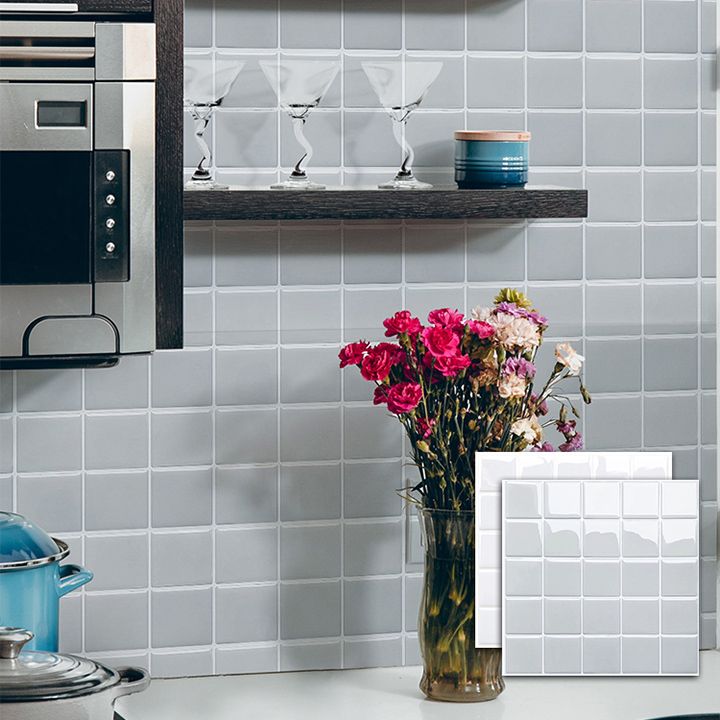 White Mosaic Peel & Stick Tile Waterproof Kitchen Backsplash Wallpaper
