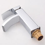 Cubic Chrome Bathroom Faucet Low Arc Single Lever Basin Faucet