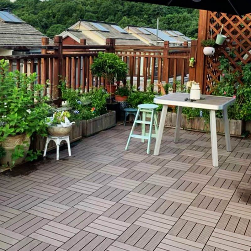 Classic wooden tiles for garden patio flooring to lay