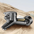 Bathtub filler wall mount hand shower single lever handle 2 holes low arc bathtub faucet with hose