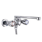 Contemporary Bathtub Faucet Trim Chrome Wall-Mounted Swivel Spout with Hand Shower