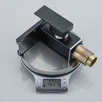 Waterfall basin mixer tap square lever handle with LED three-color light