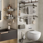 Modern Stainless Steel Bathroom Shelf Bathroom Accessories Set Towel Holder Bathroom Set