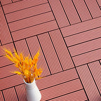 12" X 12" 4-Slat Square Deck/Patio Floor Tiles Snap Installation Floor Plank Tiles