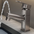 Contemporary bathroom sink faucet single-handle swivel spout sink faucet