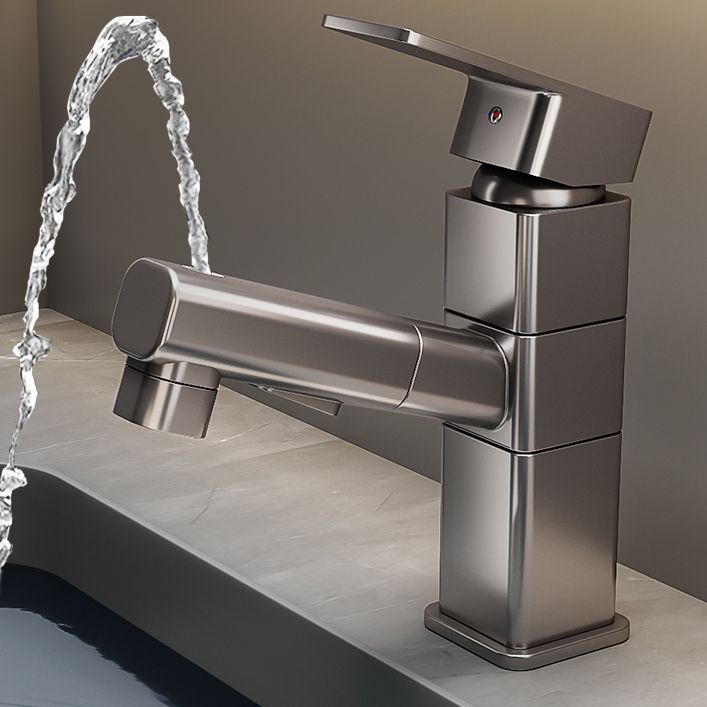 Contemporary bathroom sink faucet single-handle swivel spout sink faucet