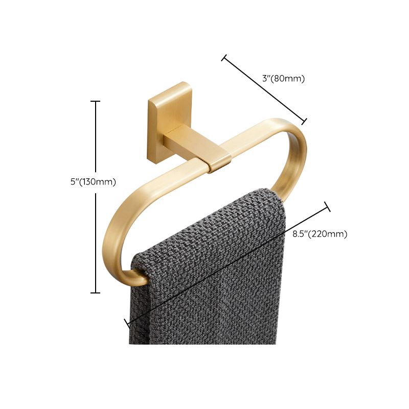 Golden Modern 5-piece Bathroom Accessories Set Brushed Brass Towel Holder/Paper Holder
