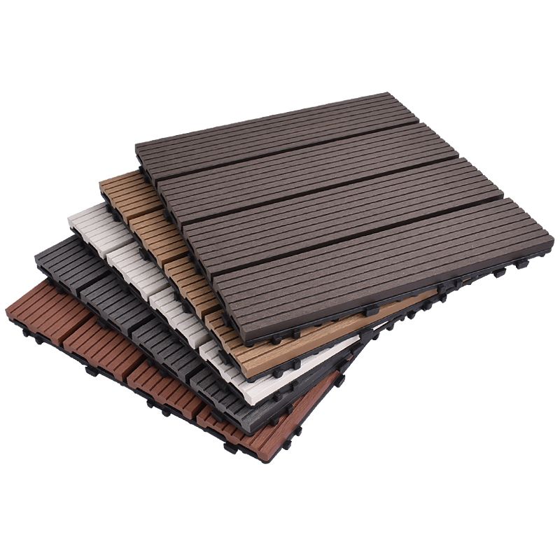 Modern plastic wood laminate decking outdoors, mold-resistant laminate