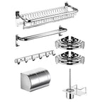 Minimalistic Bathroom Accessories Set Paper Holder Towel Bar Stainless Steel Bathroom Set