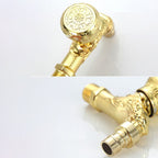 Vintage Classic Basin Mixer Zinc Single Lever Dragon Engraving Wall Mounted Tap