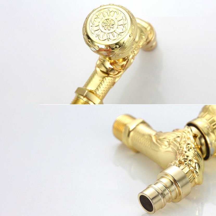 Vintage Classic Basin Mixer Zinc Single Lever Dragon Engraving Wall Mounted Tap