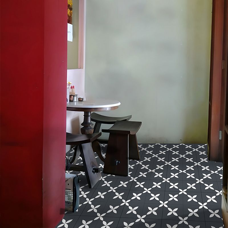 Square Indoor Vinyl Flooring Peel and Stick Floral Print Waterproof Vinyl Flooring