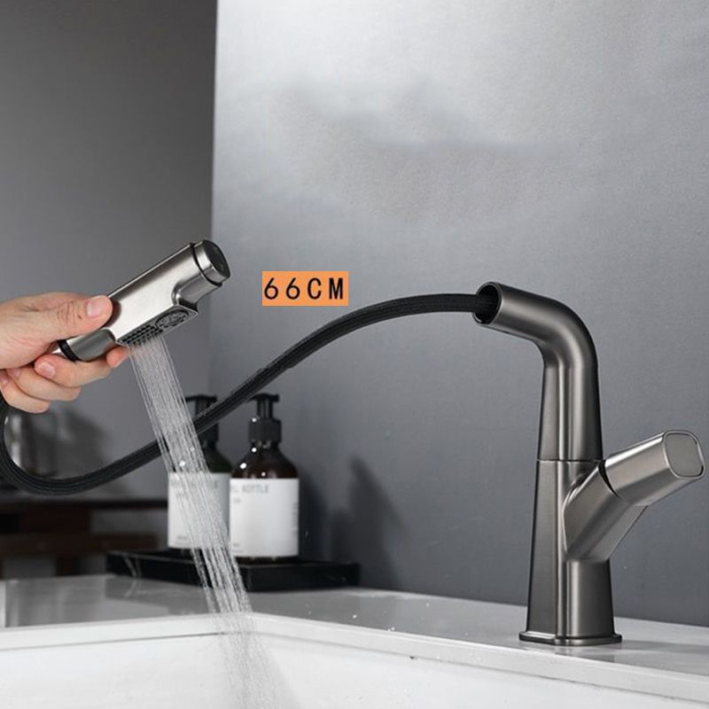 Modern Vessel Sink Faucet Brass Lever Handles Swivel Spout Sink Faucet