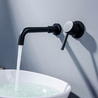 Industrial bathroom faucet brass lever handles 2-hole faucets wall-mounted faucet