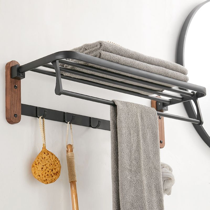 Solid Wood Bathroom Accessories Set Foldable Metal Bathroom Accessories