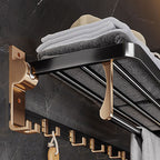 Black and Brass Bathroom Hardware Set Modern Stainless Steel Bathroom Shelf/Towel Holder/Paper Holder