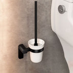 Modern Bathroom Set with Bath Shelf/Towel Holder & Paper Holder Black Bathroom Hardware