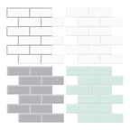 Tile Peel & Stick Rectangle Waterproof Solid Plastic Peel & Stick Subway Tile for Shower
