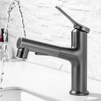 Pull-out simple bathroom sink tap 1 hole single lever faucet