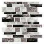 12"x 12" Resin Mosaic Tiles Square Self-Adhesive Tiles for Backsplash & Wall Tile