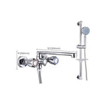 Contemporary Bathtub Faucet Trim Chrome Wall-Mounted Swivel Spout with Hand Shower