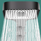Modern Rectangular Hand Shower in Black 3 Spray Wall Mounted Hand Shower
