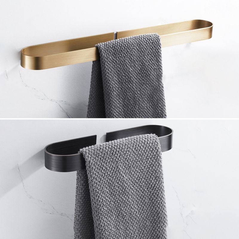 2-piece modern bathroom hardware set in gold/black, towel holder