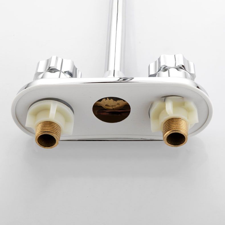 Modern Center Set Mixer Tap Chrome 2 Knob Handles Swivel Spout Basin Mixer Tap