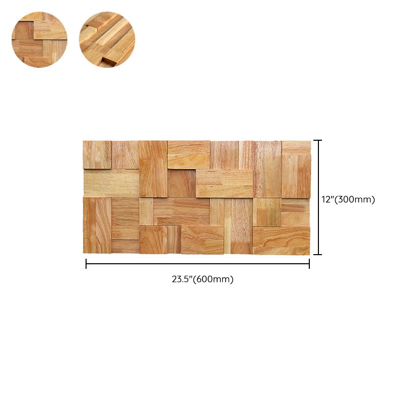 Mosaic Wood Wall Cladding Glue Living Room Modern Style Wood Plank