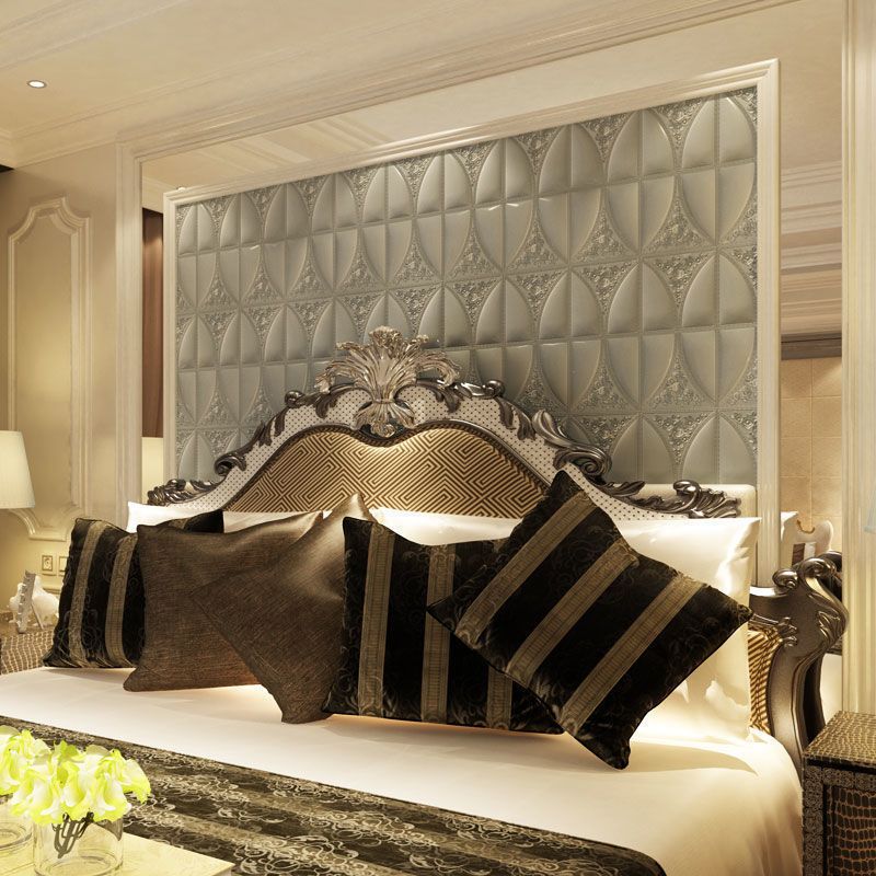 Modern Style Plastic Wall Panel Living Room Peel and Stick 3D Wall Covering