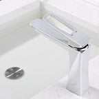 Glam Vessel Sink Faucet Brass Lever Handles with Drain Assembly Sink Mixer
