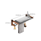 Wood & Aluminum Bathroom Set Brown Bathroom Accessory Set