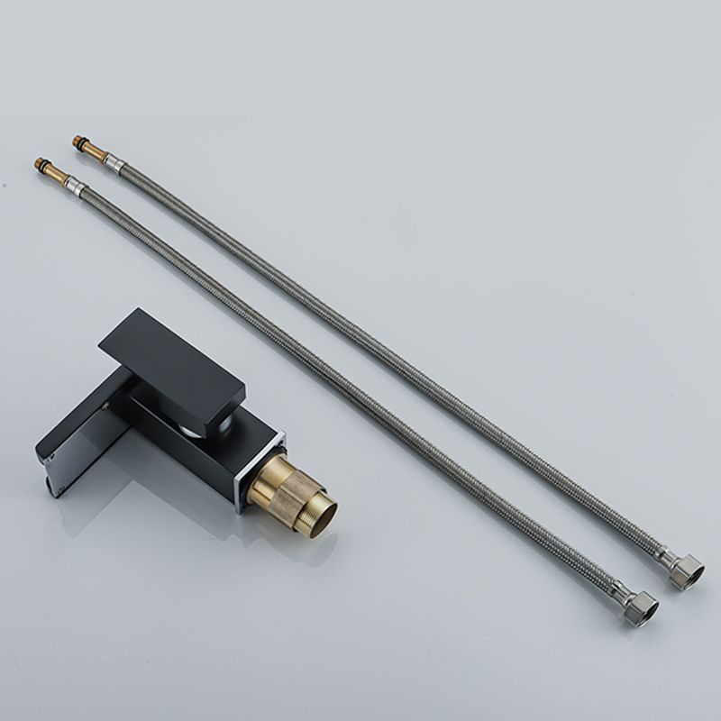Waterfall basin mixer tap square lever handle with LED three-color light