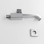 Contemporary Wall Mounted Bathroom Faucet Handle Knob Solid Brass Square Faucet