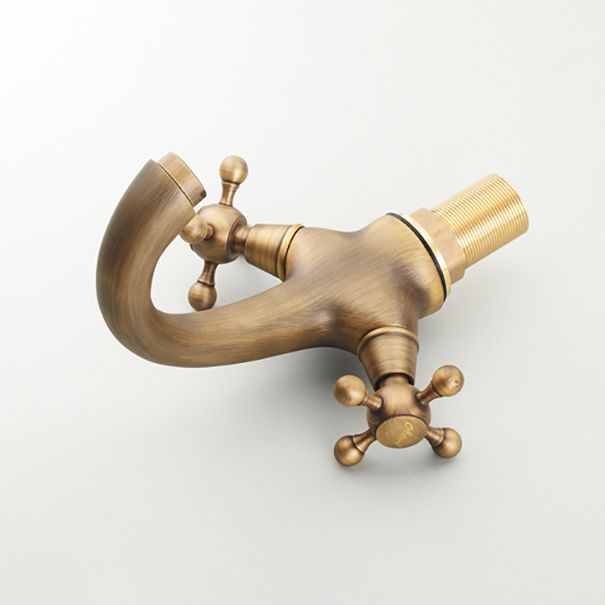 Vintage Widespread Bathroom Faucet Industrial Cross Handles Basin Faucet