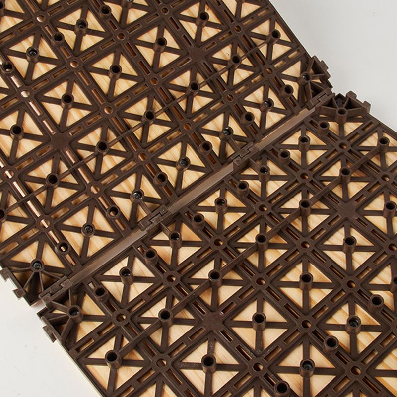 7-Slat Square Wood Terrace Tiles Laying Pattern Outdoor Terrace Tiles